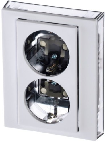 Розетка с заземлением ABB EPJ Levit 1-м. 2 мод. шторки белый/дымчатый черный картинка